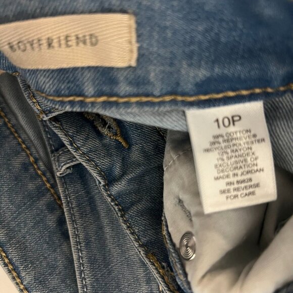 LOGO by Lori Goldstein Pants Lavish Indigo Slim Leg Boyfriend 10P Blue A394795 - Picture 6 of 6